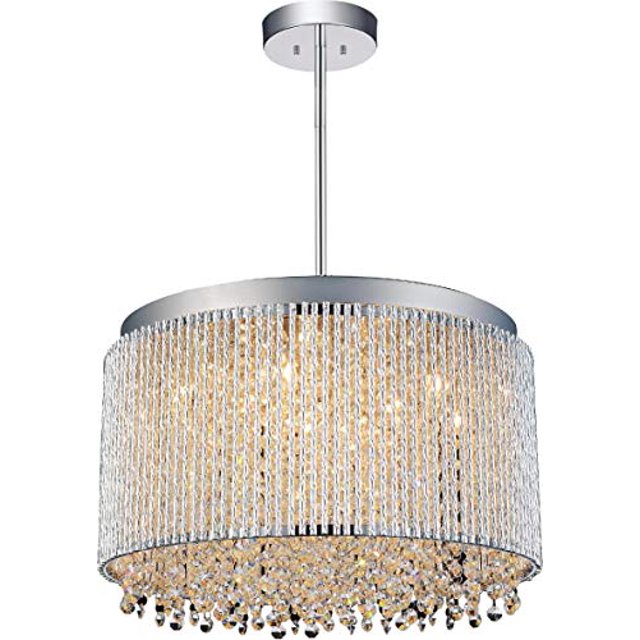 CWI Lighting 10 Light Drum Shade Chandelier with Chrome finish