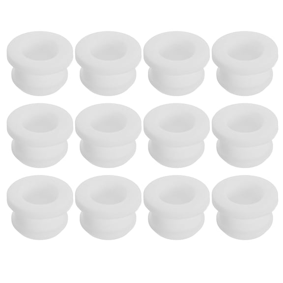 12 Pack Rubber Grommets 12mm Drill Hole, 9mm ID Hole Top Hat Grommet White Silicone Rubber Hole Plug Gasket for Wiring, Automotive