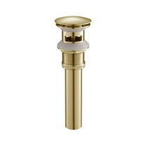 Bathroom Sink Pop Up Drain Overflow, Brass Vanity Drain Stopper, Brushed Gold Finish
