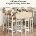 thumbnail image 6 of PAPROOS Dining Table Set for 4, Counter Height Drop Leaf Dining Table and 4 Stools Set, 5 Piece Dinner Table and Chairs Set for Kitchen Dining Room Breakfast Nook, Natural&Black, 6 of 10
