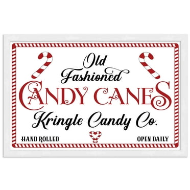 Old Fashioned Candy Canes Kringle Candy Co 13.5" x 19.5" Framed Christmas Wall Decor  Sign Poster