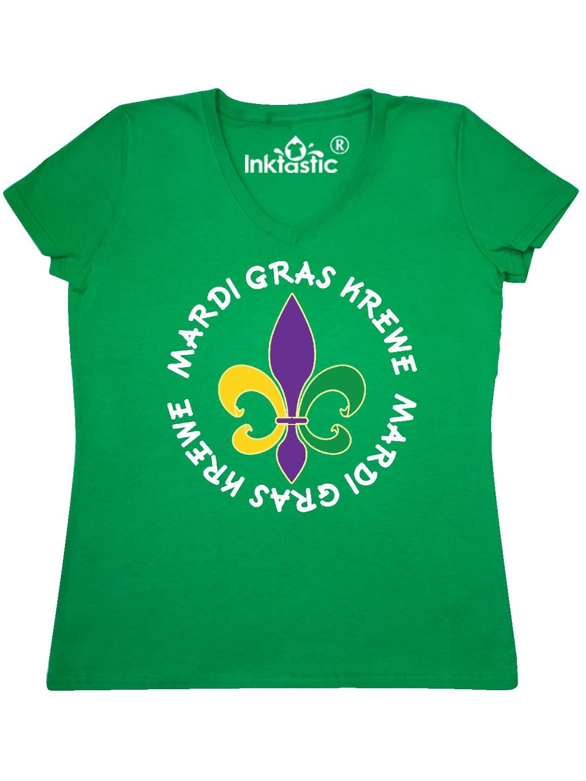 INKtastic Mardi Gras Krewe Women's VNeck TShirt