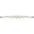 thumbnail image 2 of Gem Stone King 925 Sterling Silver and 10K Yellow Gold Cultured Freshwater Pearl and White Lab Grown Diamond Bracelet for Women (Round 5.5mm-7.5mm Pearls, 7.5 inches, Made in Italy), 2 of 4