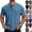 #01 Blue, variant on Men's Henley Shirts Short Sleeve Button Cotton Tee with Chest Pocket, Casual Summer Lightweight Classic T-Shirt Tops ,S,Khaki
