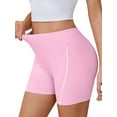 thumbnail image 2 of Chiclily Womens Athletic Shorts High Waisted Running Shorts Gym Workout Biking Shorts, Pink, Size XS, 2 of 6