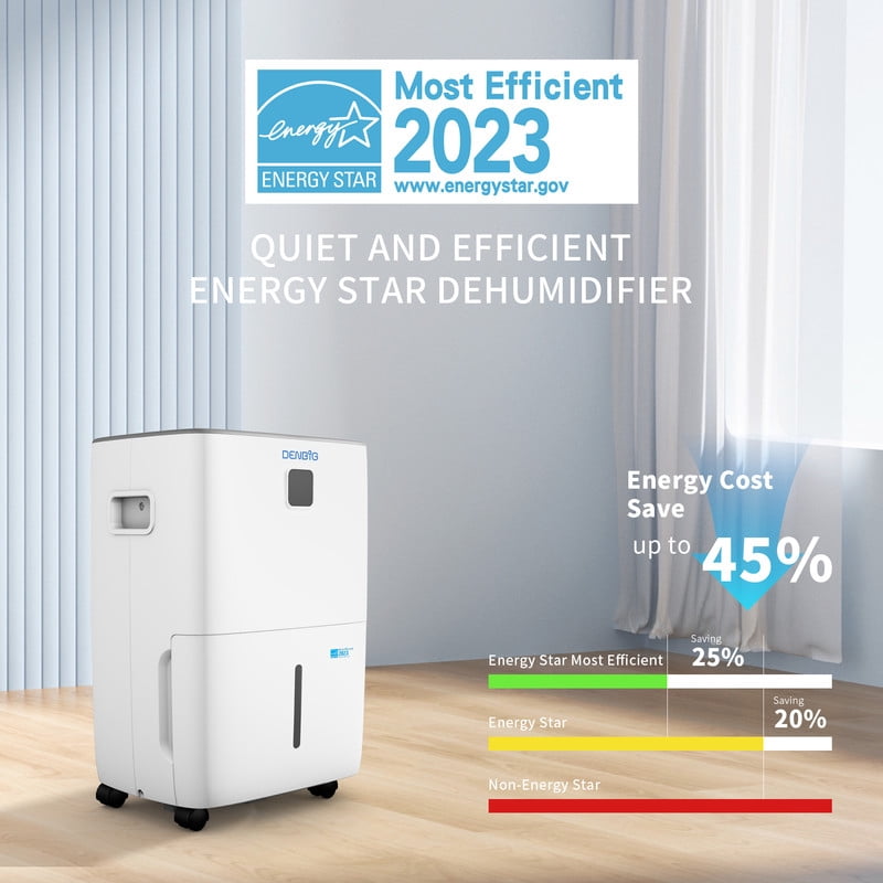 35 pt. 2500 sq. ft. Bucket Dehumidifier in. White with Drain Hose, ENERGY STAR