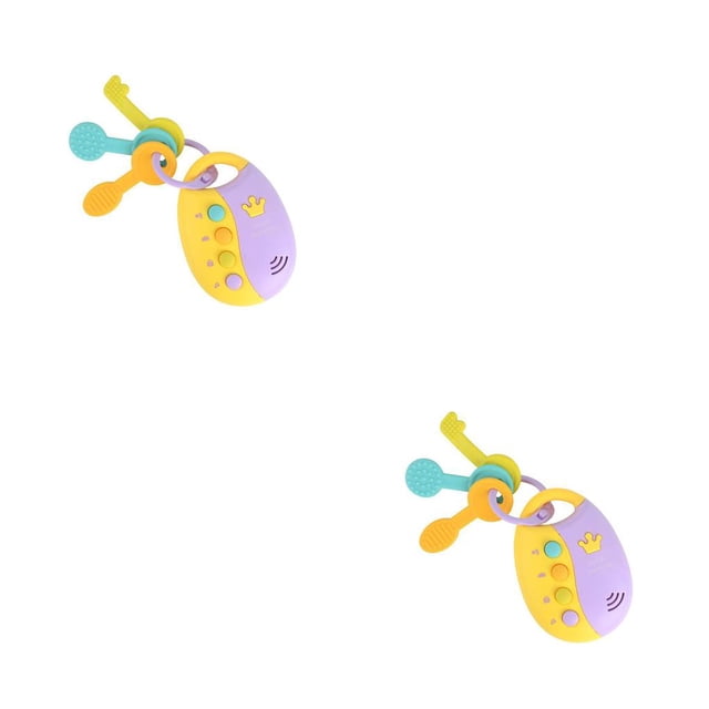 Tholdsy Plástico Niños Música Vehículo Llave Control remoto Intermitente Juguete Cumpleaños Regalo de Navidad Amarillo con llaves Amarillo con llaves 2piezas