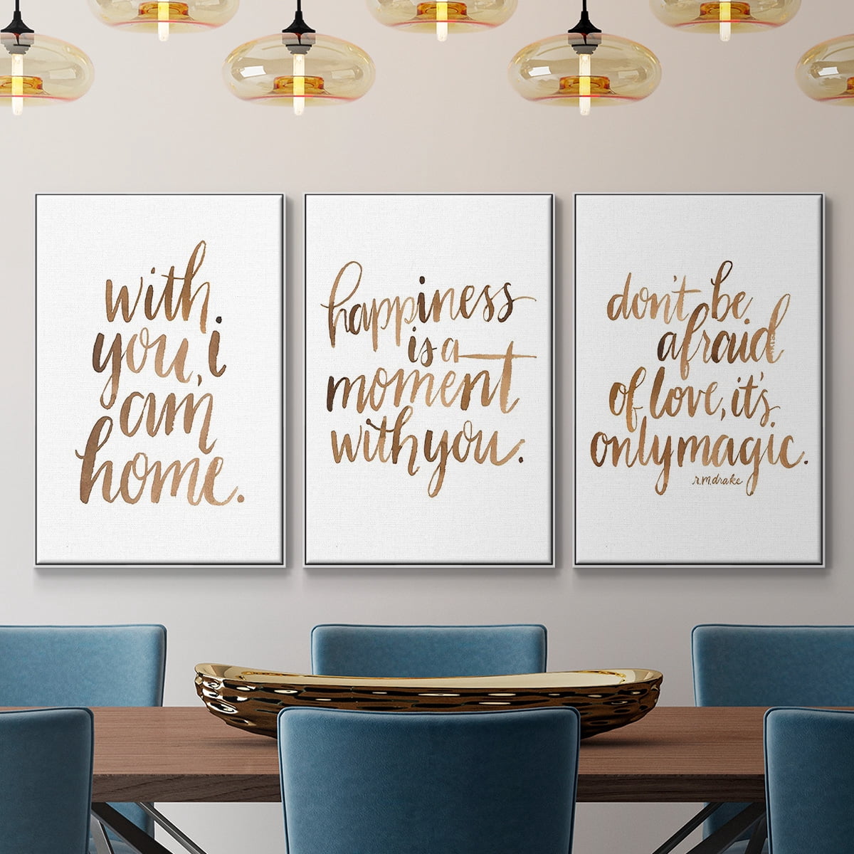 Loving You I - Framed Premium Gallery Wrapped Canvas L Frame 3 Piece Set - Ready to Hang