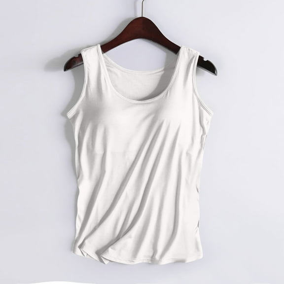 Caywon Women's Solid Color Ruched Side Camisole Tank Top with Built-In Wireless Bra Pads Yoga Sports Top for Workout Layering Daily Wear
