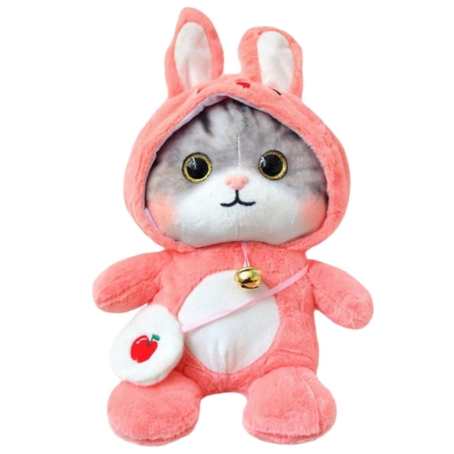Gato de peluche de 30 cm (11,81 pulgadas), muñeco de peluche, almohada de peluche suave Luz roja