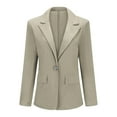 thumbnail image 4 of Women's 2 Piece Business Suit Set Lapel Single-breasted Polyester Suit Jacket With Straight Trousers, 4 of 5