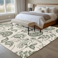 thumbnail image 2 of Green Retro Floral Washable Area Rug 8 x 10 ft Farmhouse , Soft Non Slip Rugs Stain Repellent Indoor Felt Carpet for Living Dining Room Bedroom Home Office, 2 of 9