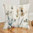 thumbnail image 2 of Fundas de almohada con diseño floral gris y verde azulado, 45,7 x 45,7 cm, diseño de acuarela, para sofá, estilo rústico, abstracto, moderno, juego de 4, 2 of 5