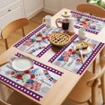 thumbnail image 5 of Independence Day Placemats Set of 6, Red Blue USA Flag Floral Fireworks Wood Grain Non-Slip Place Mats Washable Table Mats for Kitchen Dining Table Decorations Indoor/Outdoor, 5 of 9