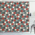 thumbnail image 1 of Geometric Shower Curtain, Abstract Honeycomb Inspired Geometric Mosaic Tiles with Vivid Colors Pattern, Fabric Bathroom Set with Hooks, 69W X 75L Inches Long, Multicolor, by Ambesonne, 1 of 3