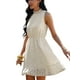 thumbnail image 4 of VISgogo Mini vestido para mujer, elegante, sin mangas, cuello alto, sólido, verano, casual, citas, vestido de una línea VISgogo moda, 4 of 6