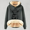 thumbnail image 4 of Puliio Womens Plus Size Hoodies Cute Cow Print Casual Fashion Plus Thick Long Sleeved Hoodie Soft Added Fleece Warm Comfortable Drawstring Hoody Pullover With Pocket, 4 of 4