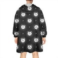 thumbnail image 2 of Wearable Oversized Blanket,Black White Cat Moon Star Pattern Wearable Blanket Hoodie for Adults,Cozy Hooded Blankets with Super Pockets,Super Warm Fuzzy Pullover for Women & Men, 2 of 6