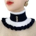 thumbnail image 4 of Col Roulé de Noël, Col à Rayures, Col Tricoté, Faux Col Détachable, Foulard Chauffante pour Femmes, 4 of 6