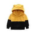 thumbnail image 2 of Odeerbi 2025 Children's Baby Boys Girls Hooded Sweater Color Matching Cute Warm Plush Baby Jacket Pullover, 2 of 9