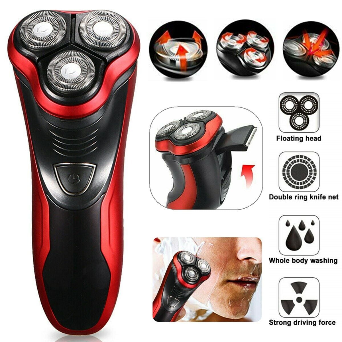 Men's Razor Rotary Waterproof Electric Shaver PopUp Trimmer Wet Dry