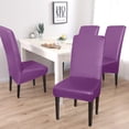 thumbnail image 3 of Skksst Waterproof Slipcover PU Leather Solid Dining Chair Seat Protector Cover,Purple, Set of 2, 3 of 7
