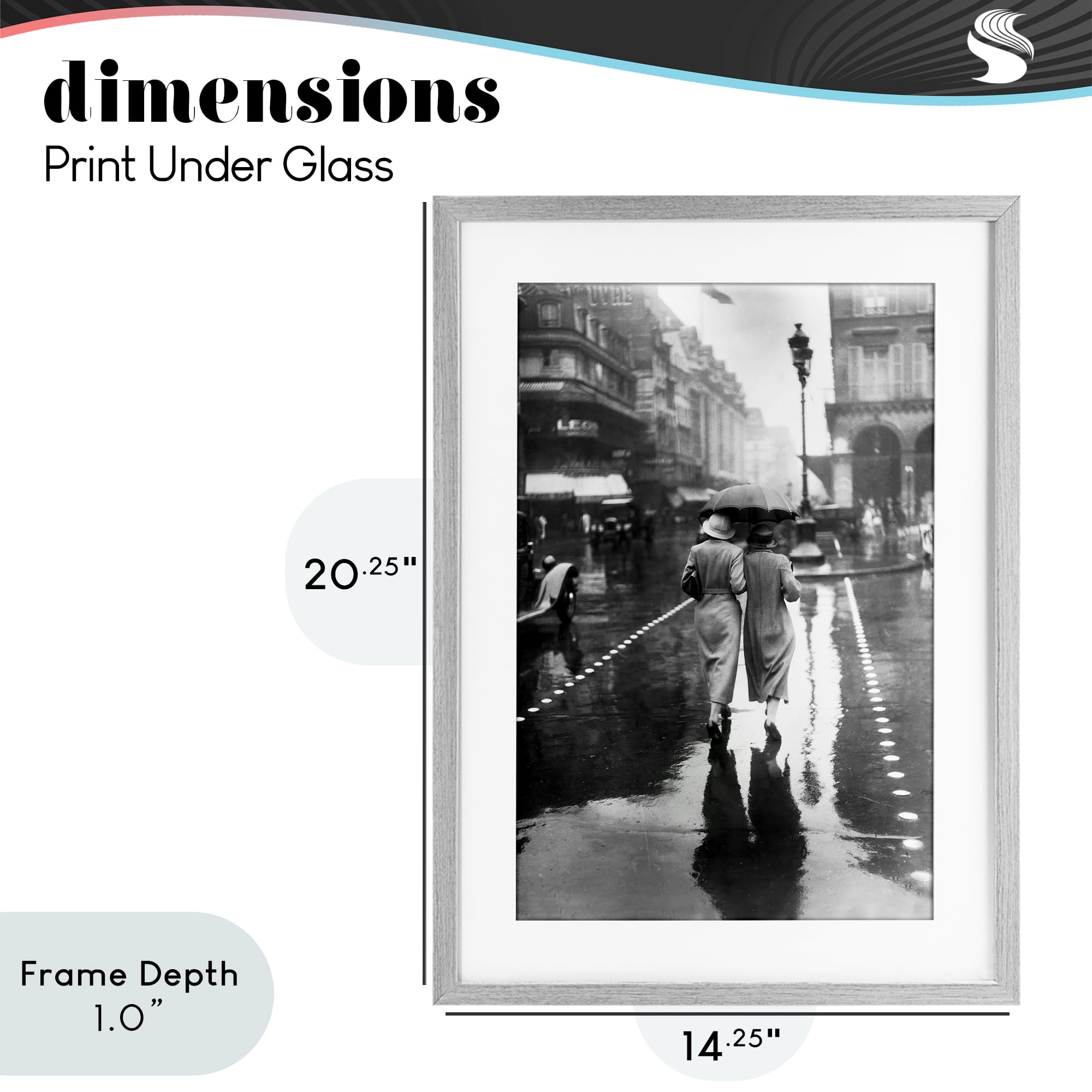 Stupell Industries Paris In The Rain Gray Framed Print Under Glass, design by Vintage Hustle