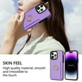 thumbnail image 5 of Allytech iPhone 14 Pro Max Case Cover Wallet, Ring Holder Stand Shockproof Anti-Scratch Drop Protection Slim Fit Card Holder Wallet Case for Apple iPhone 14 Pro Max 6.7" - Purple, 5 of 5