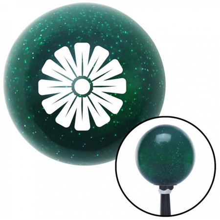American Shifter White Hawaiian Flower No. 1 Green Metal Flake Shift Knob with M16 x 1.5 Insert Shifter Brody
