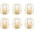 thumbnail image 1 of Portavelas de pilar Nuptio dorado Portavelas de oro para velas de pilar 6 piezas Portavelas de geometría Portavelas de mesa de metal Portavelas de centro de mesa para bodas, fiestas, cafés, bares, 1 of 10