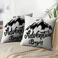 thumbnail image 3 of LALILO Throw Pillow Covers Adventure Lettering White Adventure Cushion Cover 18" x 18", 2 Pack, 3 of 6