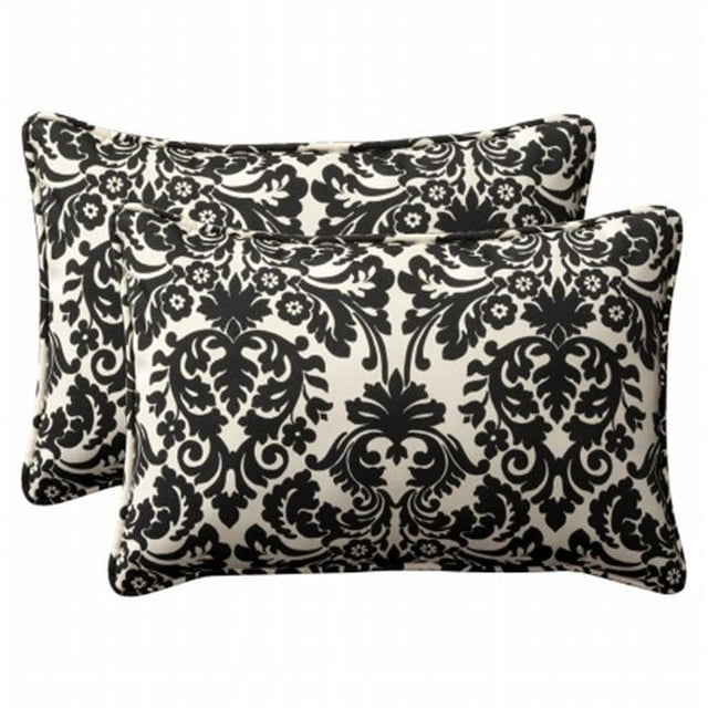 Inc. Essence Black|Beige Oversized Rectangle Throw Pillow (Set of 2)