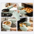 thumbnail image 5 of Silicone Oven Mitts with Fingers, Heat Resistant 450°F Waterproof Non-Slip Oven Gloves, Cotton Lined Kitchen Mitts for Home, Baking, BBQ, 2 Pcs (Pink), 5 of 6