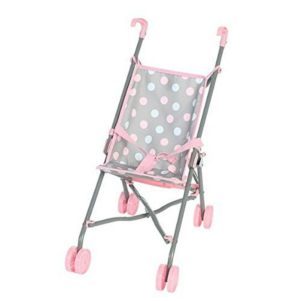 Castle Toys Cute Polka Dot Baby Doll Umbrella Stroller