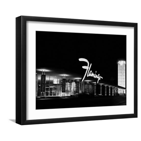 Art.com Flamingo Hotel, Las Vegas, Nevada. 1960s Photo, Black Frame Wall Art, 21" x 17"