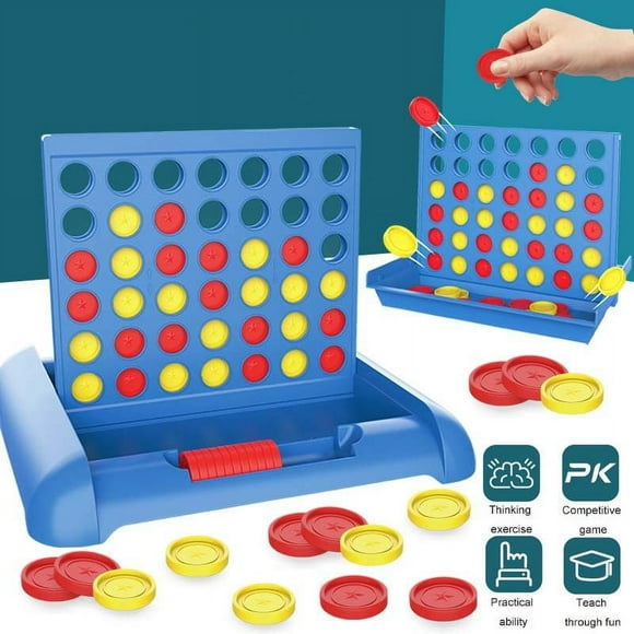 Jeu 4 en Ligne Quatre en Ligne Ensemble de Jeu Amusant Voyage Portable Taille Pratique Classique Amusant Jeux Éducatifs pour la Famille Intérieur Ou Extérieur