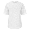 thumbnail image 3 of DuoJiaJ Women's Solid Color Dropped Shoulders Summer Lace Embroidery Pullover Slim Fit Sleeveless Stand Collar Shirt Top Vest Breathable Sport Tops White S, 3 of 5
