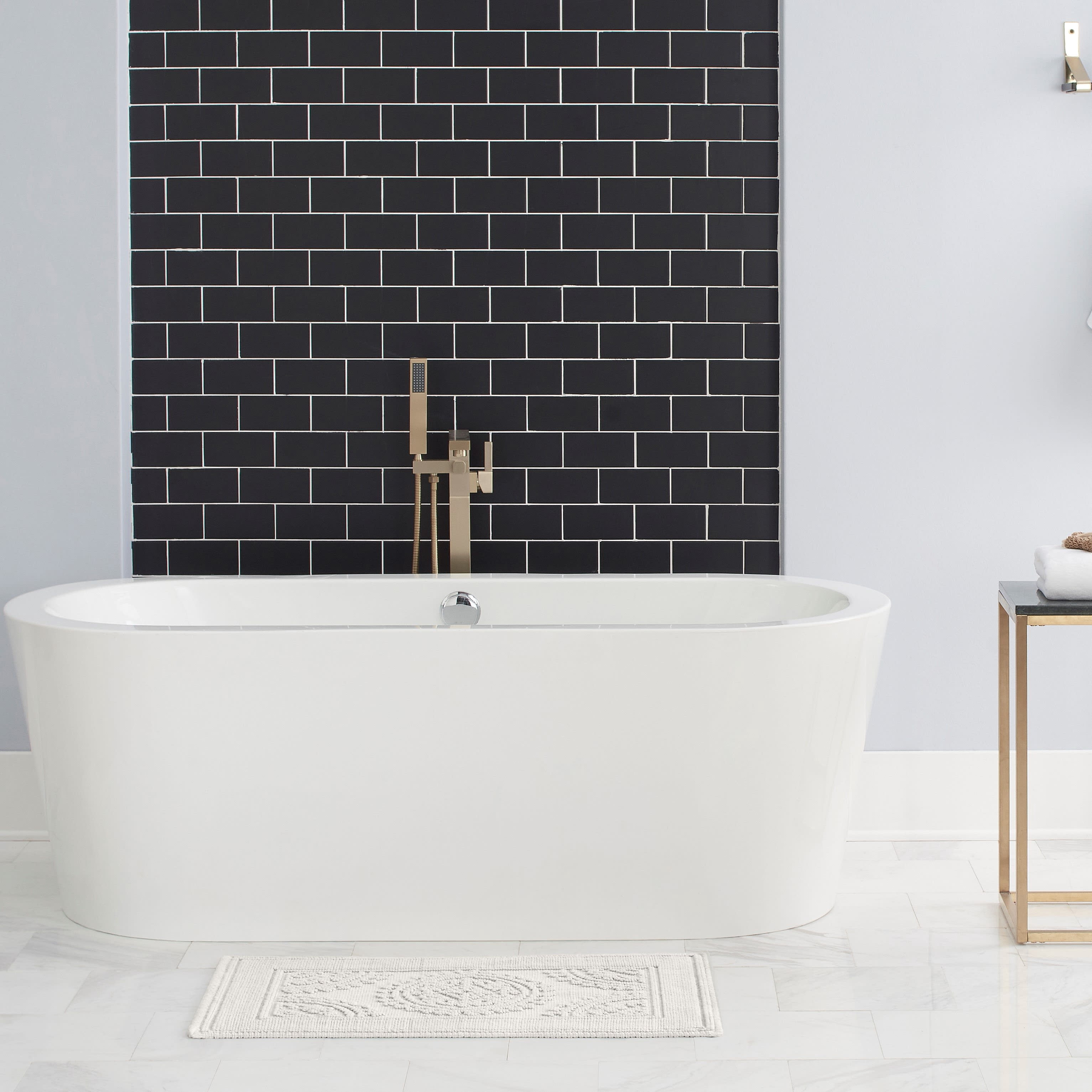 White, Medallion, 21x34 in Bath Rug, Jean Pierre