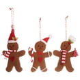 thumbnail image 1 of 3 piezas de adorno colgante de árbol de Navidad con forma de hombrecito de jengibre adorable, 1 of 5