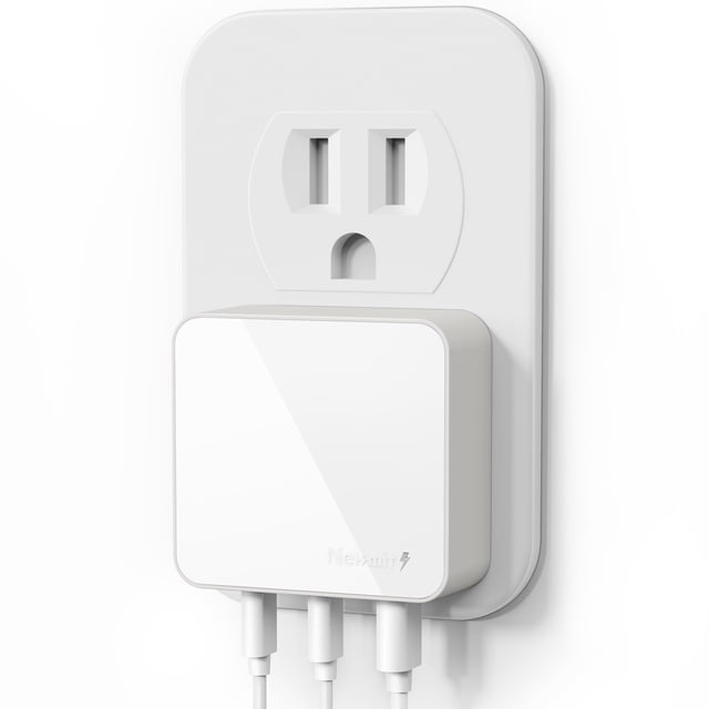 Cargador de pared rápido USB-C plano de 3 puertos y 100 W Nekmit