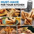 thumbnail image 3 of Mailand 4-Slice Breakfast Sandwich Maker Press, Mini Grill Cheese Maker, Panini Press, for Kitchen, Indicator Light & Non-Stick, 1000W, Graphite, 3 of 7