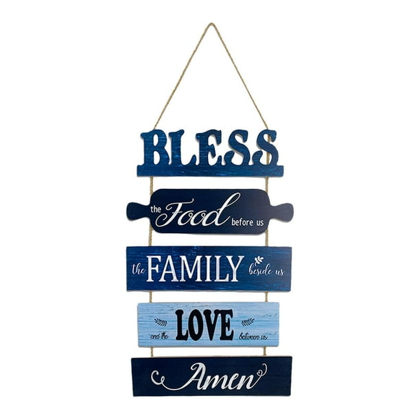 Placa de pared de madera rústica, letrero decorativo, artesanías para cafetería, tienda, porche de granja Azul