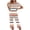 Orange, variant on SwiftWear Relaxed Pajams Set 2 Piece V-neck Top with Floral Prints, 7Inch Mid-Calf Capris (Elastic Waist & Pockets) - Stylish & Comfy Sleepwear