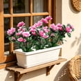 thumbnail image 4 of Fiaya Women Artificial Azalea Flowers Pink UV Resistant Faux Shrubs Plants Fake Flowers for Porch Garden Wedding Decor 13.8in, 4 of 6