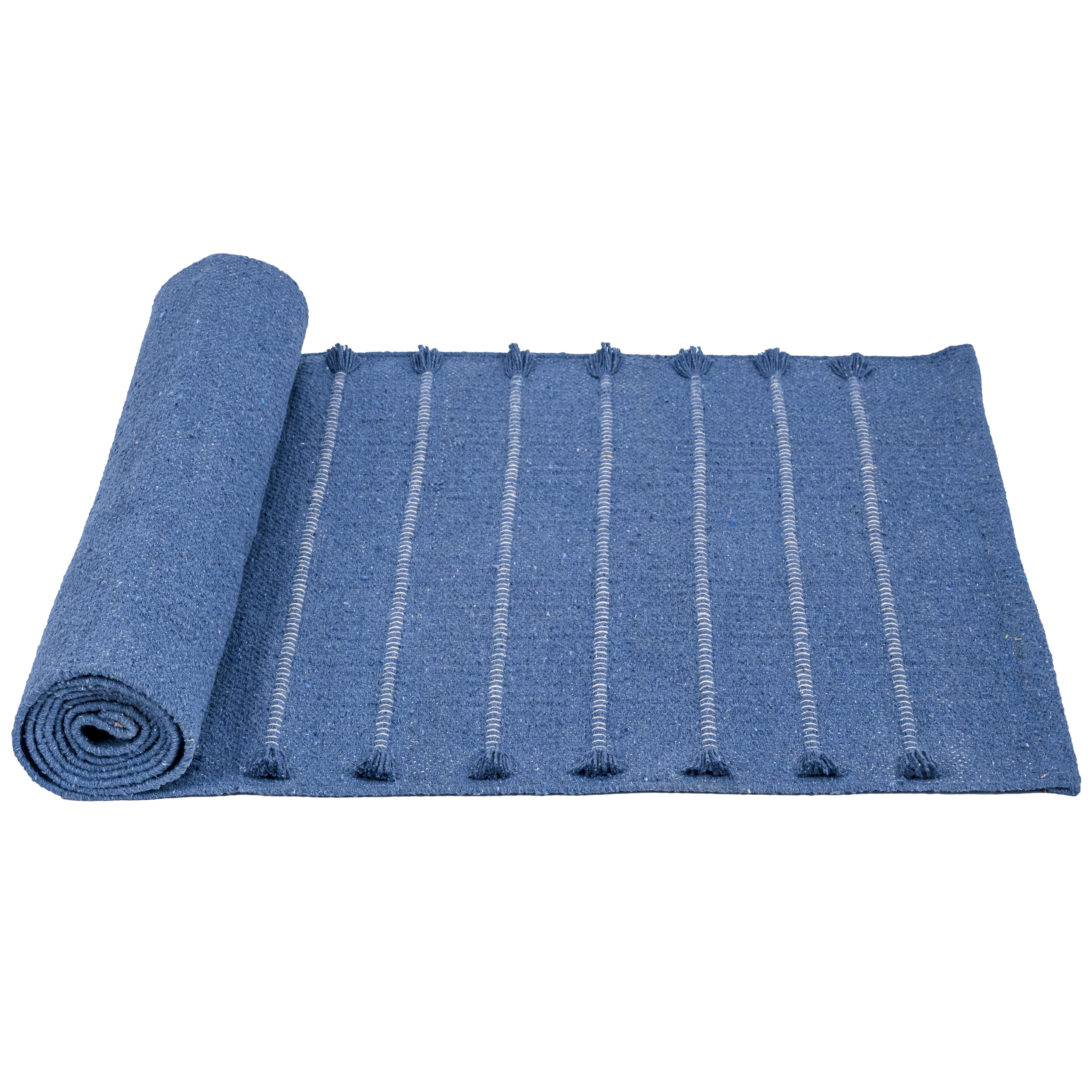 Sivi Herbal Organic Cotton Yoga Mat - Eco-Friendly Hand-Woven Non-Slip Rug - Thick & Comfortable (24”x72”x5mm) for Home Fitness & Yoga
