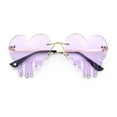 thumbnail image 5 of Rhinestone Studded Rimless Melting Heart Valentine Hippie Sunglasses Gold - Purple, 5 of 8