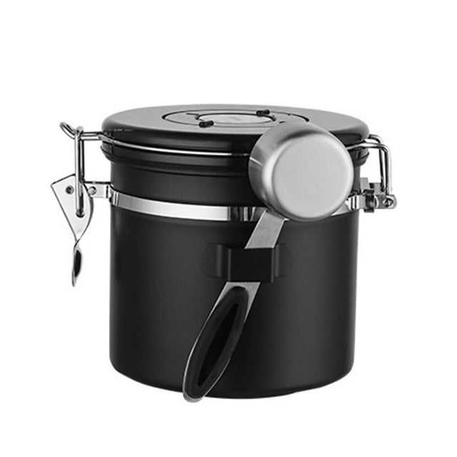 1 Set 1200/1500/1800ml Sealed Jar Large Capacity One Way Co2 Valve Canister Airtight Storage Container with Spoon Kitchen Gadget