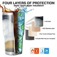thumbnail image 7 of 30oz Blue Marble Gold Wave Pattern Tumblers Stainless Steel Tumbler with Lid and Straw,Vacuum Insulated Double Wall Travel Tumbler Cups Mug with Cleaning Brush for Coffee,Tea, 7 of 7