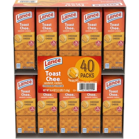 UPC 076410904504 product image for Lance Sandwich Crackers  ToastChee Cheddar  40 Individually Wrapped Packs | upcitemdb.com
