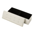 thumbnail image 1 of Banco otomano plegable VEVOR para almacenamiento, banco para el pie de la cama con bolsas laterales, baúl de almacenamiento tapizado plegable que soporta 300 kg, otomano de lino, color beige., 1 of 9